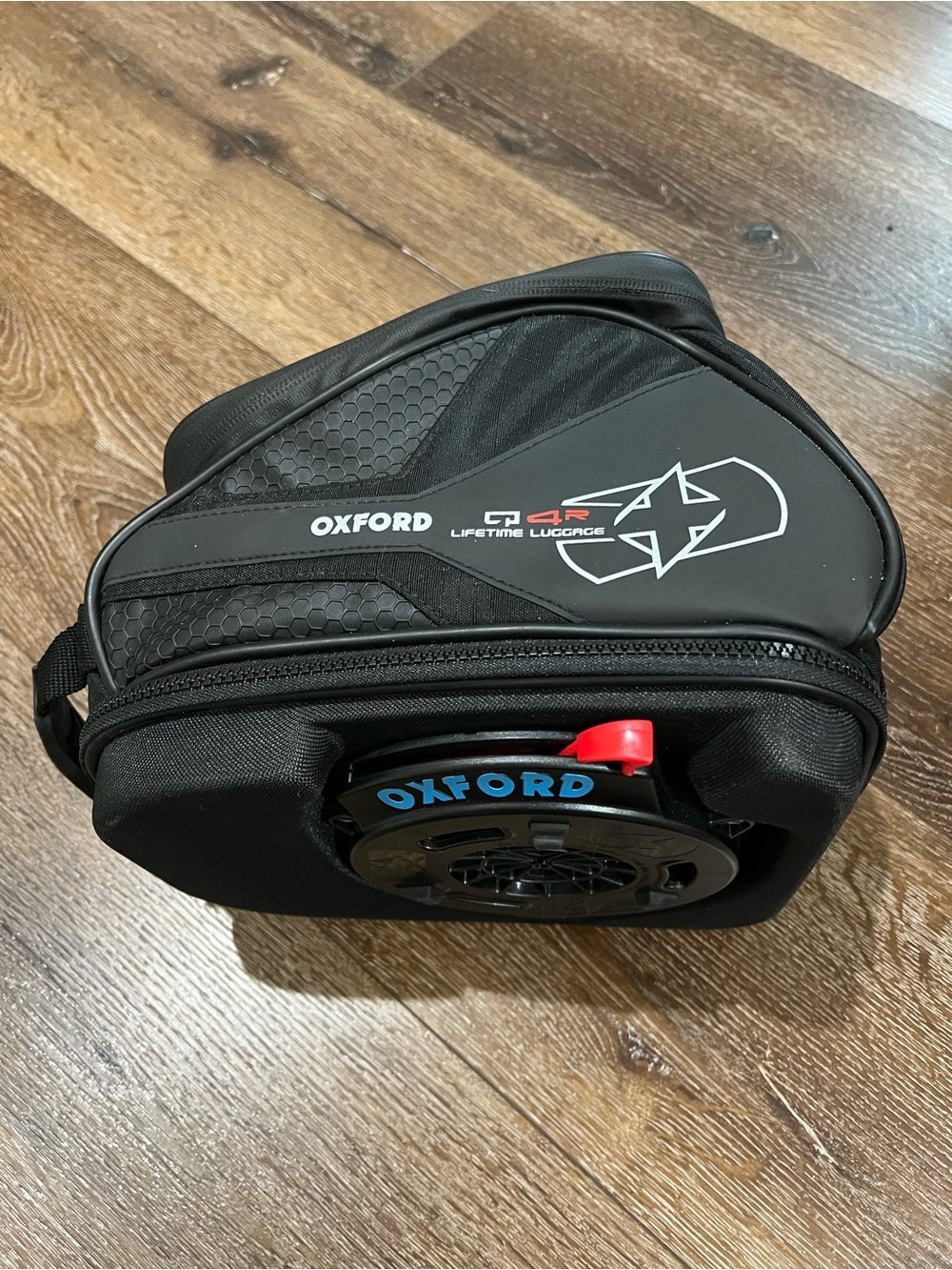 Oxford Q4R lifetime luggage Black Motorcycle Tail Bag with Reflective Logo - Picture 2 of 14